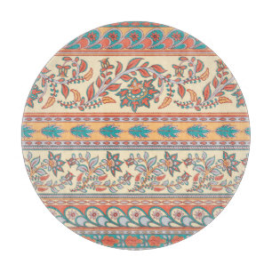 Planche À Découper Frontières florales indiennes Motif sans joint