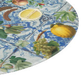 Planche À Découper Fruit d'été méditerranéen & Mosaïque Bleue Blanc (Coin)