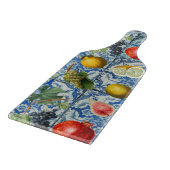 Planche À Découper Fruit d'été méditerranéen & Mosaïque Bleue Blanc (Coin)
