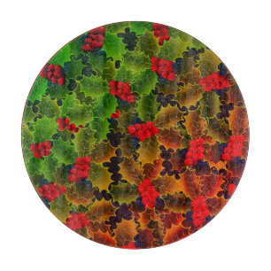 Planche À Découper Fruit d'hiver glacé et feuille