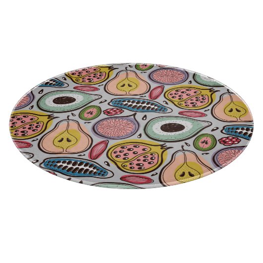 Planche À Découper Fruit Medley : Un Motif ininterrompu et dynamique (Coin)