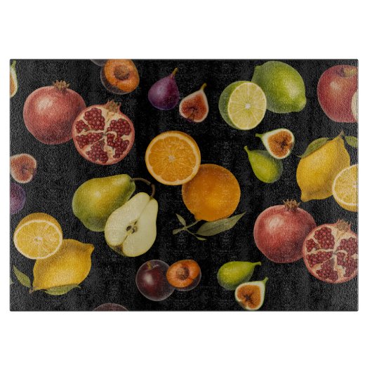 Planche à découper Fruits Botaniques Vintage (Devant)