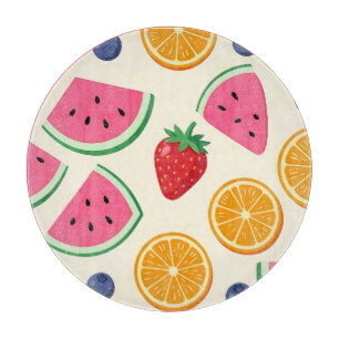 Planche À Découper Fruits Colorés d'Été Pastèque Orange