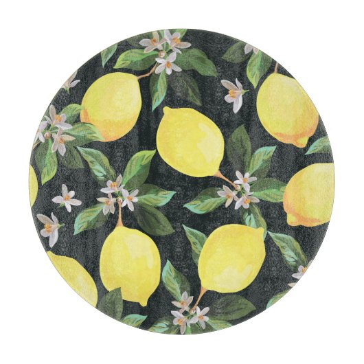 Planche À Découper Fruits de citron : Conception Motif transparente (Devant)