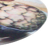 PLANCHE À DÉCOUPER FRUITS DE SAISON 4- ARTICHOKES, ROSE & FRAISES (Coin)