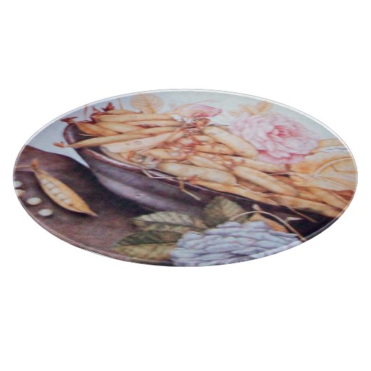 PLANCHE À DÉCOUPER FRUITS DE SAISON 6 - HARICOTS ET ROSE (Coin)