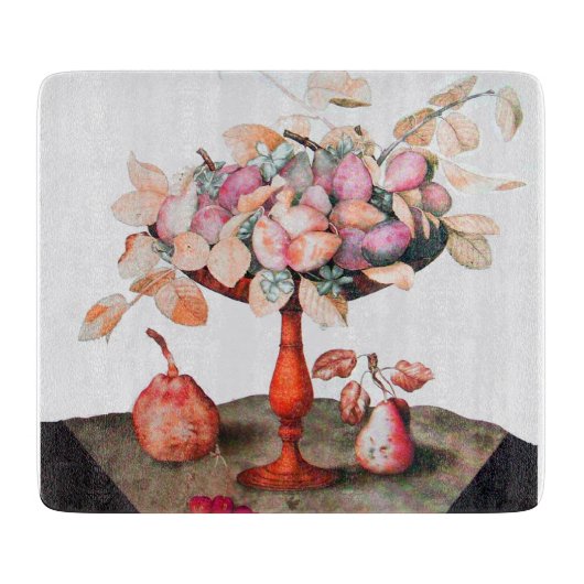 PLANCHE À DÉCOUPER FRUITS DE SAISON / PRUNES, POIRES ET CERISES (Devant)