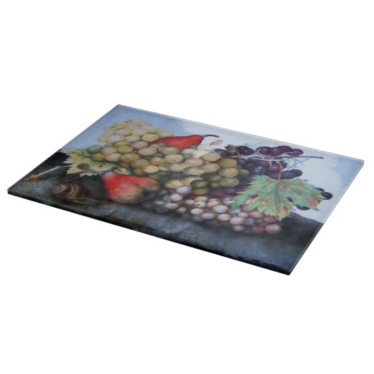 PLANCHE À DÉCOUPER FRUITS DE SAISON / RAISONS BLANCHES ROUGES ET PEUR (Coin)