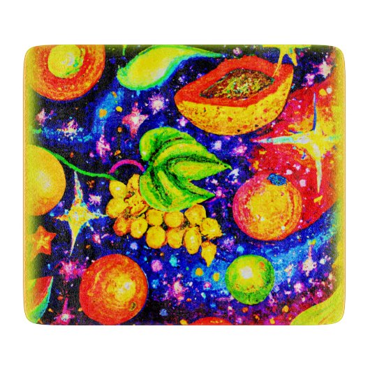 Planche À Découper Fruits tropicaux dans le ciel. Commandez dès maint (Devant)