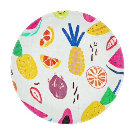 Planche À Découper Fruits tropicaux de base Art Motif. Acheter mainte (Devant)