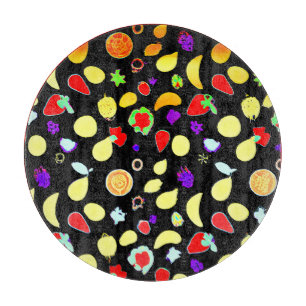 Planche À Découper Fruits tropiques néons éclatés