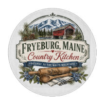 Fryeburg Maine Cuisine de Campagne Verre Décoratif