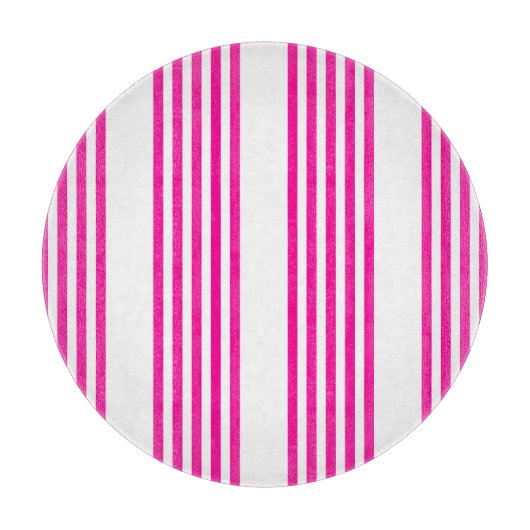Planche À Découper Fuchsia et blanc cinq bandes motif (Devant)