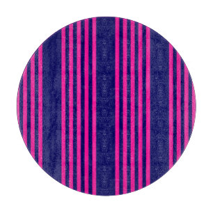 Planche À Découper Fuchsia et bleu marine cinq bandes motif