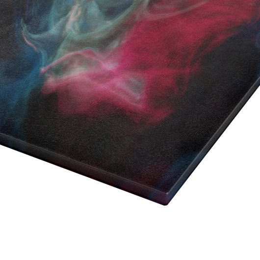 Planche À Découper fumée rose et bleue abstraite (Coin)