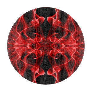 Planche À Découper Fumée rouge minimaliste symétrique noir