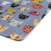 Planche À Découper Fun Kitty Chat Motif Bleu (Coin)