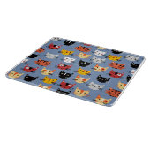 Planche À Découper Fun Kitty Chat Motif Bleu (Coin)