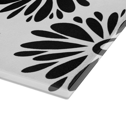Planche À Découper Funky Black et blanc floral (Coin)