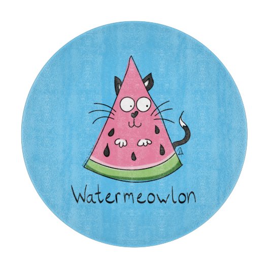 Planche À Découper Funny Chat Watermelon mignon Kids (Devant)