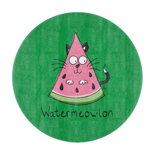 Planche À Découper Funny Chat Watermelon mignon Kids (Devant)