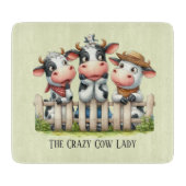 Planche À Découper Funny crazy cow lady customizable (Devant)