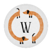 Planche À Découper Funny Dachshund Saucisse Chien Monogramme (Devant)
