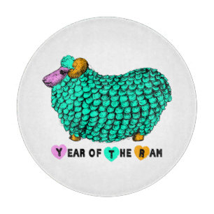 Planche À Découper Funny Green Ram Chinois Année Zodiac Cutboard