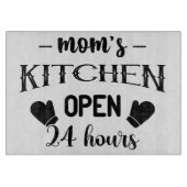 Planche À Découper Funny Mom's Kitchen Ouvert 24 heures (Devant)