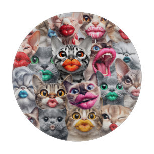 Planche À Découper Funny Pop Art Cat Cutting Board – Colorful Cats wi