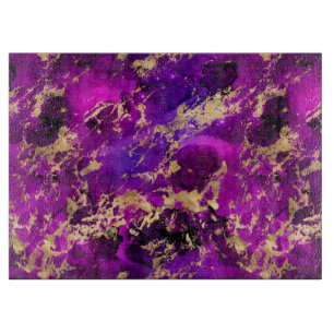 Planche À Découper Galaxie de marbre rose et or époustouflante