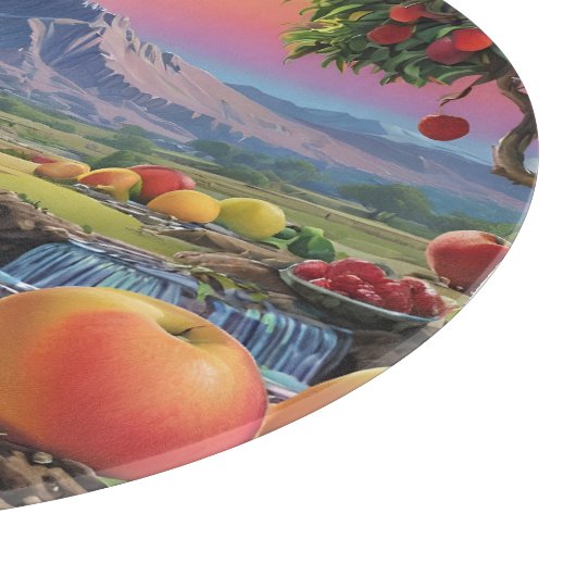 Planche À Découper Gamme complète de couleurs de fruits 1 (Coin)