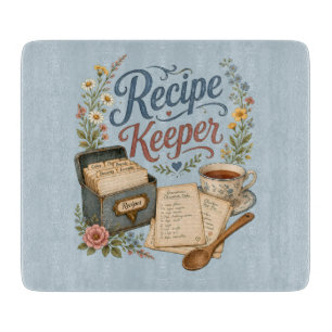 Planche À Découper Garde-recettes Floral Vintage Cottagecore