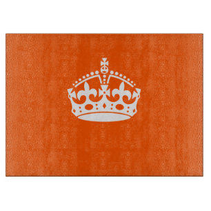 Planche À Découper GARDER CALM CROWN sur Orange Personnaliser it