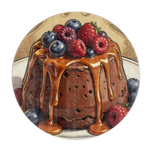 Planche À Découper Gâteau aux Fruits Rouges au Chocolat Décadent et C