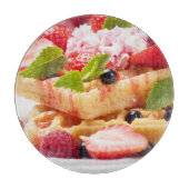 Planche À Découper Gâteau de gaufre avec la baie fraîche (Devant)