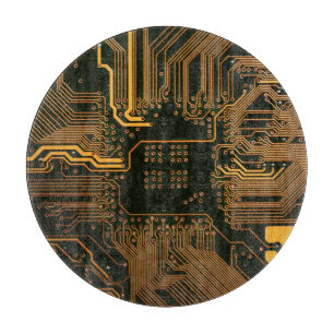 Planche À Découper Geek Sortie carte circuit électronique orange PCB