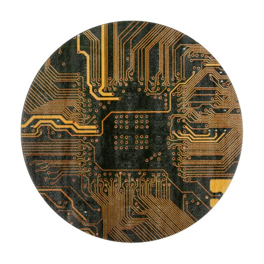 Planche À Découper Geek Sortie carte circuit électronique orange PCB  (Devant)