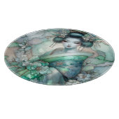 Planche À Découper Geisha en vert série de conception #1 (Coin)