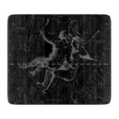 Planche À Découper Gemini Constellation Hevelius 1690 sur Noir (Devant)