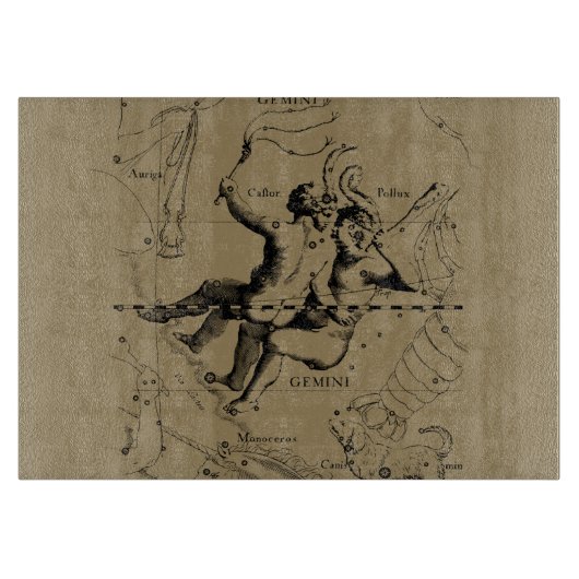 Planche À Découper Gemini Constellation Zodiac Hevelius 1690 (Devant)