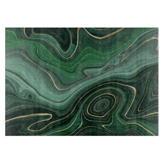 Planche À Découper Gemstone Malachite Or Vert (Devant)