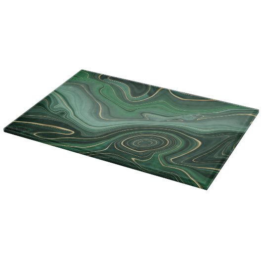 Planche À Découper Gemstone Malachite Or Vert (Coin)