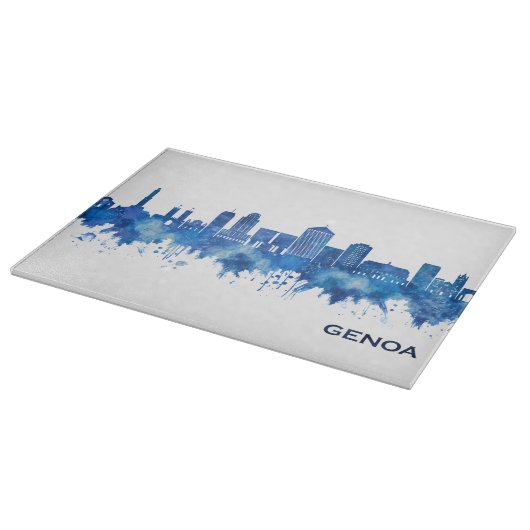 Planche À Découper Genoa Italy Skyline Blue (Coin)