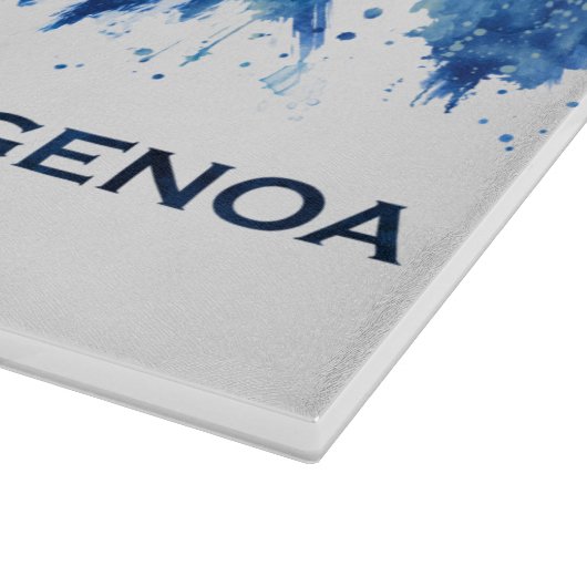 Planche À Découper Genoa Italy Skyline Blue (Coin)