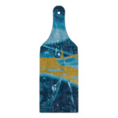 Planche À Découper Géode Agate Gemstone Blue et Gold (Devant)