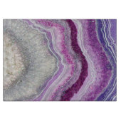 Planche À Découper Géode Agate Violet Crystal Marble Moderne Élégant (Devant)