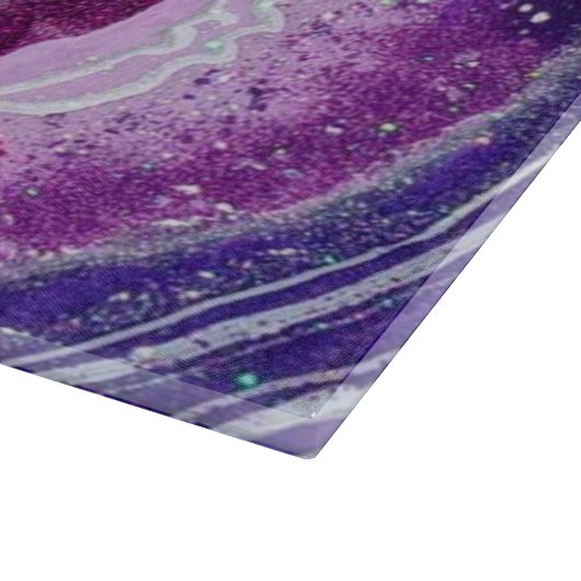 Planche À Découper Géode Agate Violet Crystal Marble Moderne Élégant (Coin)