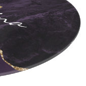 Planche À Découper Géode d'agate violette Monogram Gold (Coin)