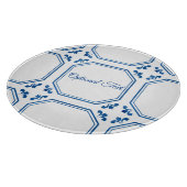 Planche À Découper Géométrie et fleurs bleues et blanches (Coin)